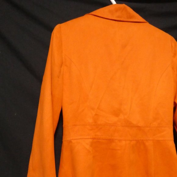 INFLUENCE DE NAF NAF | GWI 11 BL T 38 | Gorgeous Orange Pea Coat | NWOT - Picture 13 of 16